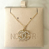 CC Crystal Logo Necklace- SMALL