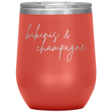 Bikinis & Champagne Wine Tumbler