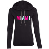 "Miami" Ladies'  LS  Hooded T-Shirt