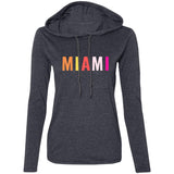 "Miami" Ladies'  LS  Hooded T-Shirt