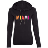 "Miami" Ladies'  LS  Hooded T-Shirt