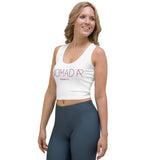 "NOMAD'R- WHITE/BURGUNDY" Crop Tank