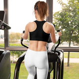 "NOMAD'R- BLACK/WHITE" Padded Sports Bra