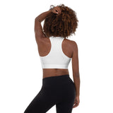 "NOMAD'R- WHITE/BURGUNDY" Padded Sports Bra