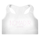 "NOMAD'R- WHITE/PINK" Padded Sports Bra