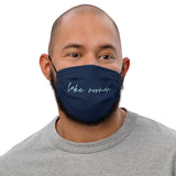 "Lake Norman- NAVY/AQUA" Premium Face Mask