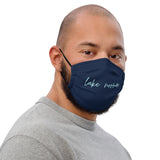 "Lake Norman- NAVY/AQUA" Premium Face Mask