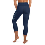 "NOMAD'R- NAVY/AQUA" Yoga Capri Leggings