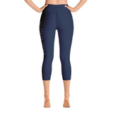 "NOMAD'R- NAVY/PINK" Yoga Capri Leggings