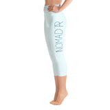 "NOMAD'R- AQUA/NAVY" Yoga Capri Leggings