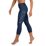 "NOMAD'R- NAVY/AQUA" Yoga Capri Leggings
