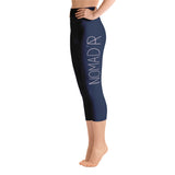 "NOMAD'R- NAVY/PINK" Yoga Capri Leggings