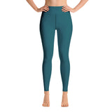 "Nomad'r Waist- TEAL/WHITE" Yoga Leggings
