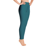 "Nomad'r Waist- TEAL/WHITE" Yoga Leggings
