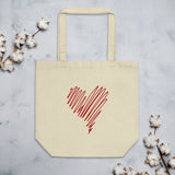 "Scribble Heart- RED" Eco Tote Bag