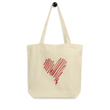 "Scribble Heart- RED" Eco Tote Bag