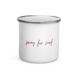 "Pray for Surf- Burgundy" Enamel Mug