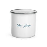 "Lake, Please- Navy" Enamel Mug
