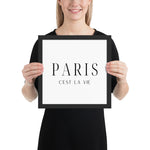 "Paris C'est La Vie- WHITE" Framed poster