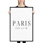 "Paris C'est La Vie- WHITE" Framed poster
