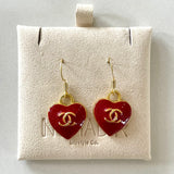 CC Heart Drop Earrings
