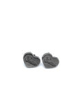 GG Heart Earrings- GUNMETAL
