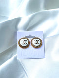 CC Large Classic Stud Earrings- WHITE