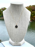 CC Petite Camellia Flower Necklace- BLACK