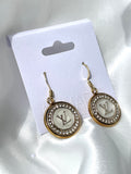 LV Swarovski Crystal Halo Drop Earrings- WHITE