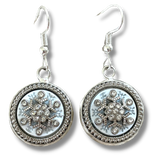 CC Snowflake Drop Earrings- SILVER/WHITE