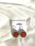 CC Halo Drop Earrings- RED