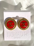 CC Large Classic Stud Earrings- RED