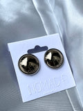 Chloé Dome Stud Earrings- GUNMETAL