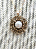 CC Gold & Pearl Antique Necklace
