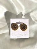 CC Disc Stud Earrings- GOLD