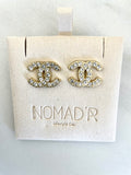 CC Crystal Stud Earrings- GOLD
