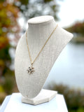 CC Pearl & Swarovski Crystal Snowflake Necklace