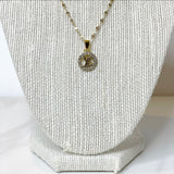 LV Gold & Swarovski Crystal Dainty Necklace (16”)