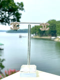 CC Crystal Stud Earrings- GOLD