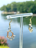 CD Logo Drop Earrings- GOLD