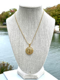 CD Medallion Pendant Necklace- GOLD