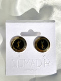 YSL Stud Earrings- BLACK/GOLD