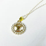 LV Pearl Halo Pendant Necklace- GOLD