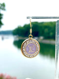 LV Purple & Gold Swarovski Crystal Halo Earrings