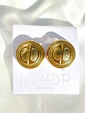 CD Medallion Stud Earrings- GOLD