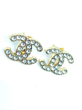 CC Crystal Stud Earrings- GOLD