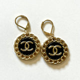 CC Halo Drop Earrings- BLACK