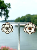 CC Camelia Flower Stud Earrings