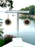 LV Swarovski Crystal Halo Drop Earrings- BLACK