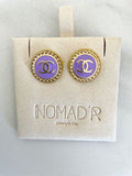 CC Small Classic Stud Earrings- PURPLE